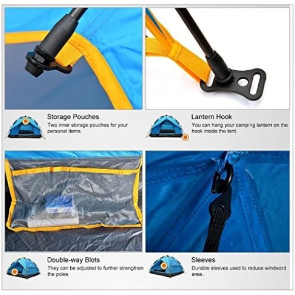 RioRand Double Layer 2 Person 4 Season Aluminum Rod Outdoor Camping Tent Topwind 2 Plus - Image 4