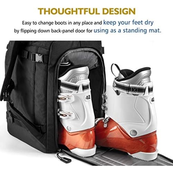 Unigear Ski Boot Bag, 50L Ski Boot Travel Backpack for Ski Helmet, Goggles - Image 5