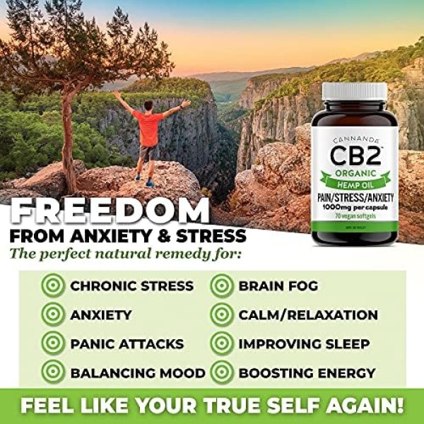 CB2 HEMP OIL CAPSULES [ORGANIC] - Extra Strength Hemp Oil for Pain Relief - Image 4