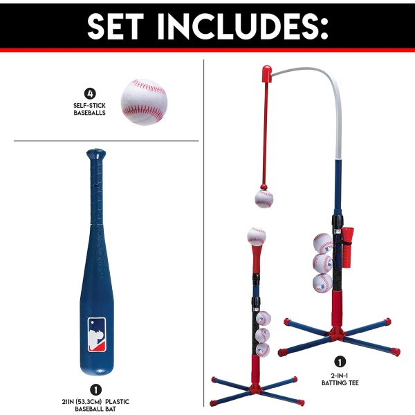 Franklin Sports Grow-with-Me Kids Baseball Batting Tee + Stand Set for Youth - Image 2