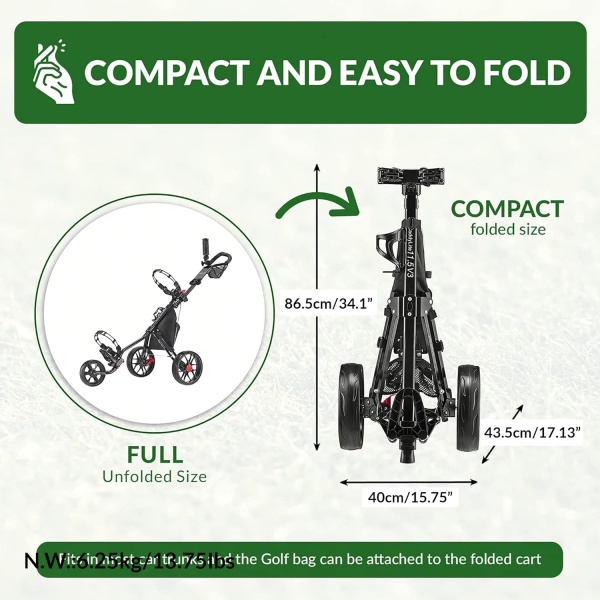 Caddytek CaddyLite 11.5 V3 3 Wheel Golf Push Cart - SuperLite Deluxe - Image 7