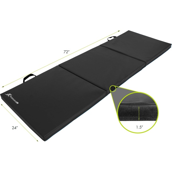 ProsourceFit Tri-Fold Folding Thick Exercise Mat 6’x2’ with Carrying Handles - Image 2