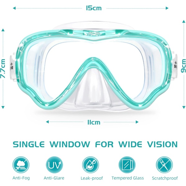 Seago Kids Swim Goggles Snorkel Diving Mask for Youth(5-15) - Image 2