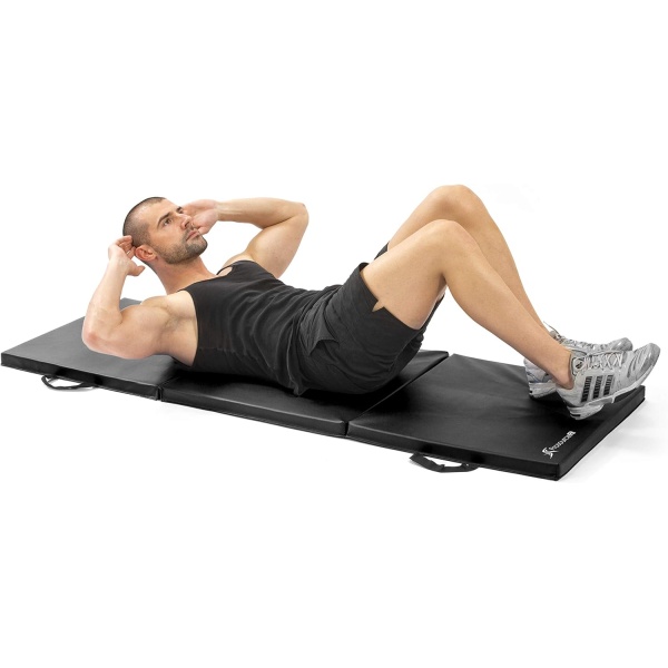 ProsourceFit Tri-Fold Folding Thick Exercise Mat 6’x2’ with Carrying Handles - Image 4