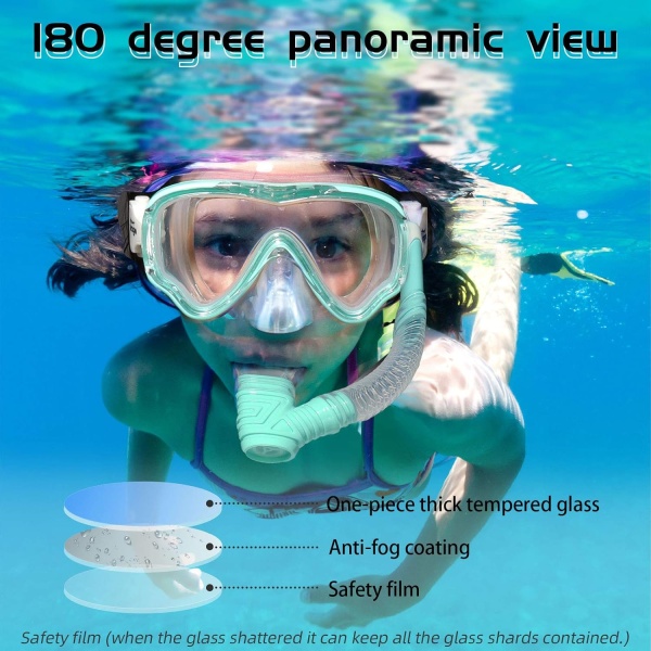 Seago Kids Swim Goggles Snorkel Diving Mask for Youth(5-15) - Image 4