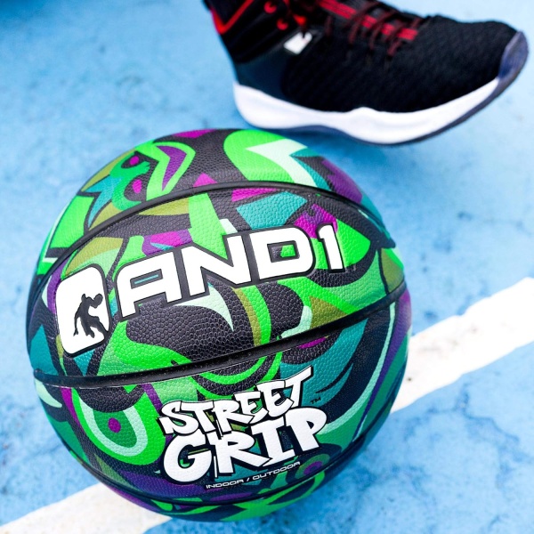 AND1 Street Grip Premium Composite Leather Basketball & Pump- Official Size 7 - Image 5
