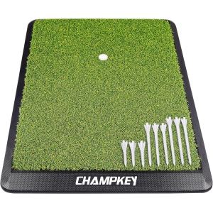 CHAMPKEY Premium Synthetic Turf Golf Hitting Mat | Heavy Duty Rubber Base Golf