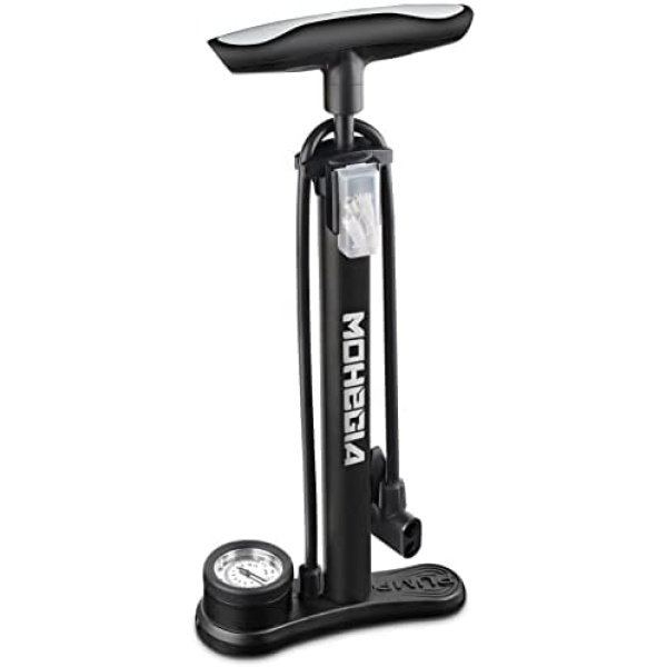 MOHEGIA Bike Floor Pump with Gauge,Air Bicycle Pump Inflator