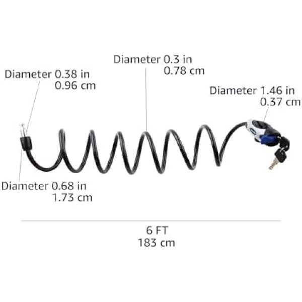 Amazon Basics Bike Cable Lock, 6 Feet, Black - Image 3