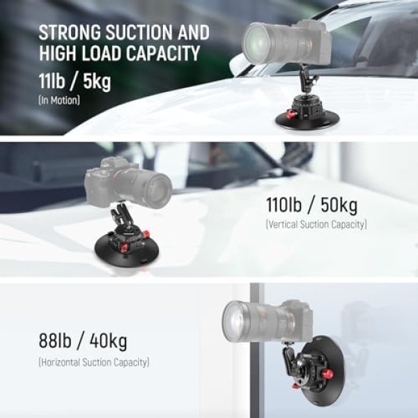 NEEWER 6"/15.2cm Camera Suction Cup Mount with Ball Head Magic Arm - Image 2