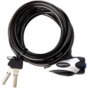 Amazon Basics Bike Cable Lock, 6 Feet, Black
