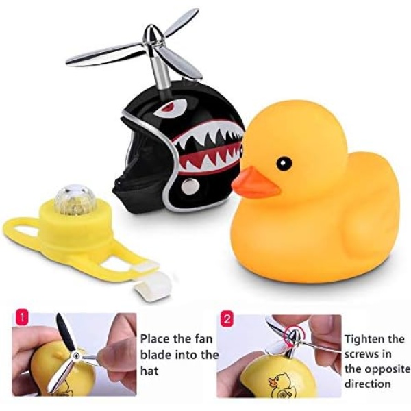 NEKRASH Duck Bike Bell, Rubber Duck Bicycle Accessories with LED Light - Image 6