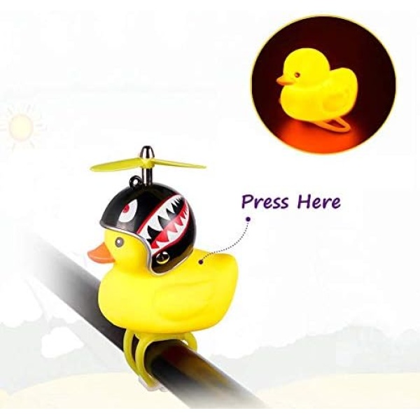 NEKRASH Duck Bike Bell, Rubber Duck Bicycle Accessories with LED Light - Image 3