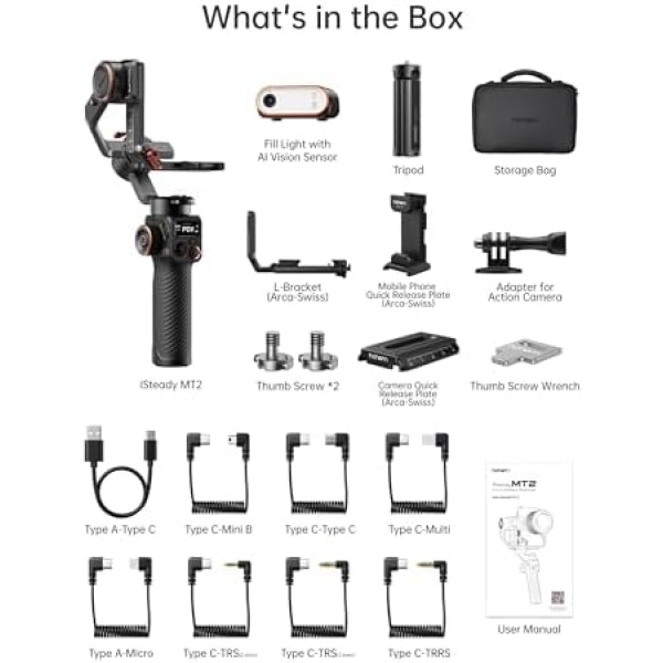 hohem iSteady MT2 Kit Gimbal Stabilizer for Camera, 3-Axis Gimbal - Image 8