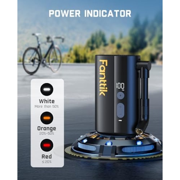 Fanttik X9 Ace Mini Bike Tire Pump, 32s Fast Inflate Bike Pump - Image 8