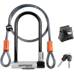 Kryptonite Kryptolok Standard Bike U-Lock with Cable, Heavy Duty Anti-Theft