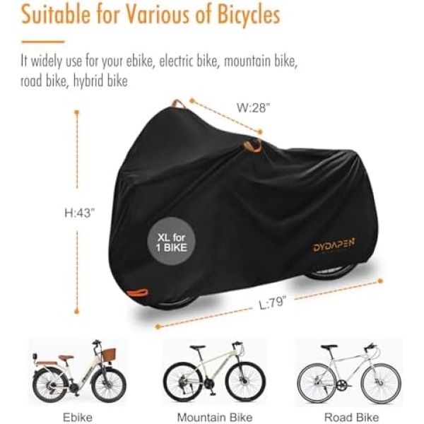 Bike Cover, DYDAPEN Bicycle Covers Outdoor Storage Waterproof Protect - Image 3