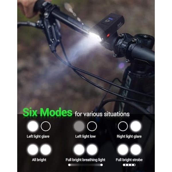 Victoper Bike Light, High Lumens Super Bright Bicycle Lite, 6+4 Modes USB - Image 3