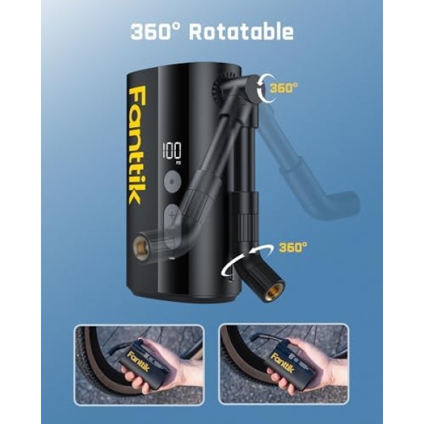 Fanttik X9 Ace Mini Bike Tire Pump, 32s Fast Inflate Bike Pump - Image 6