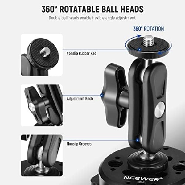 NEEWER 6"/15.2cm Camera Suction Cup Mount with Ball Head Magic Arm - Image 8