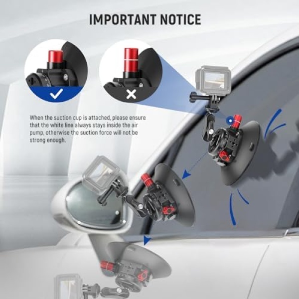 NEEWER 6"/15.2cm Camera Suction Cup Mount with Ball Head Magic Arm - Image 6