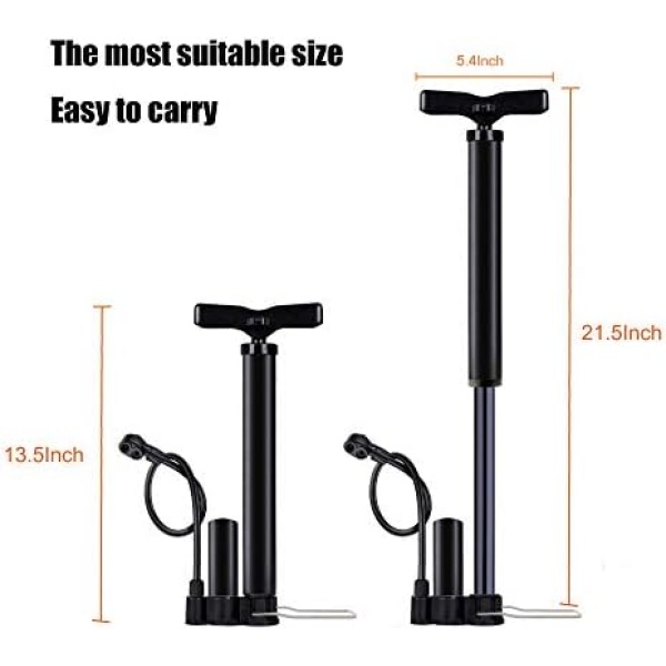 VIMILOLO Bike Pump, Air Bicycle Pump Inflator for Presta and Schrader Valve Tire - Image 2