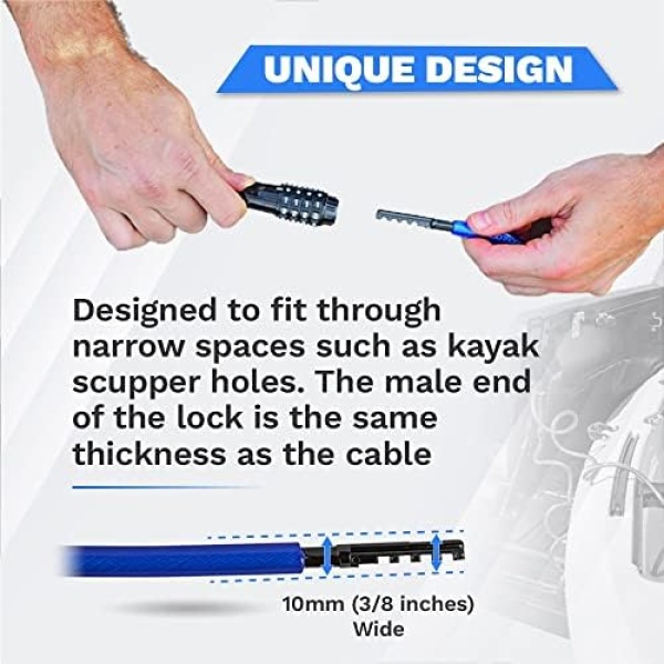 Weatherproof Coiled Security Cable Lock (5ft to 25ft Lengths) - Image 3