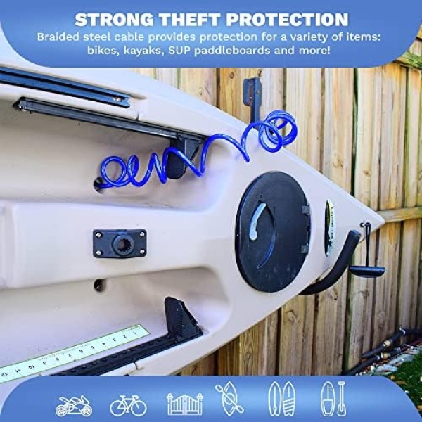 Weatherproof Coiled Security Cable Lock (5ft to 25ft Lengths) - Image 2