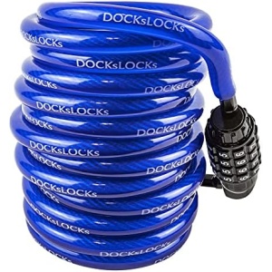 Weatherproof Coiled Security Cable Lock (5ft to 25ft Lengths)