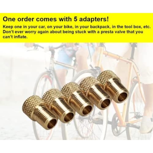 Presta to Schrader Valve Adapter for Bike, Inflate Presta Valve Tire - Image 6