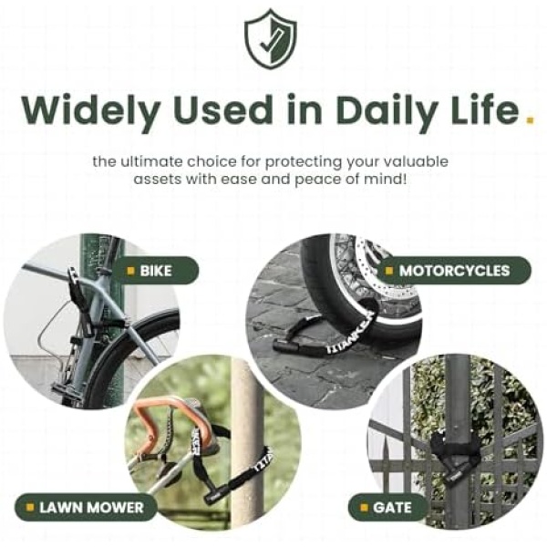 Titanker Bike Chain Lock with Keys, 3.3 Feet Security Heavy Duty Anti-Theft - Image 6