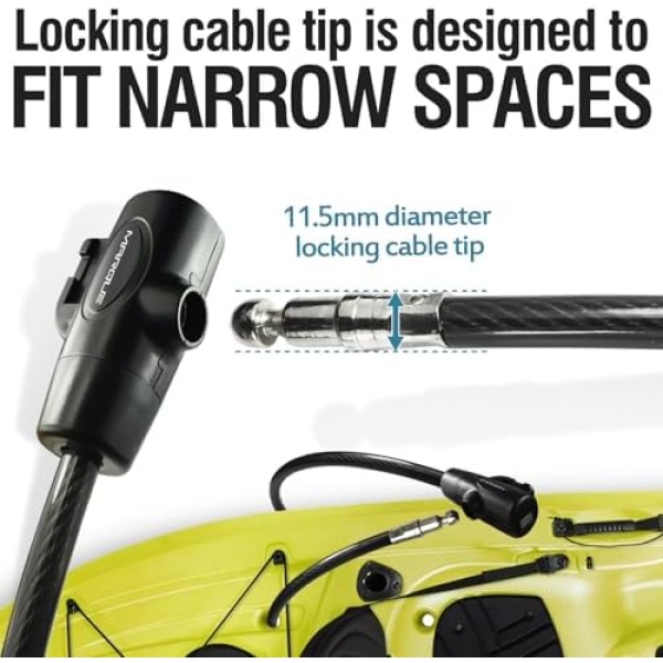 MARQUE Bike Lock with Key – 3/8” (4Ft, 7Ft, 15Ft, 25Ft) Straight Cable Locks - Image 2
