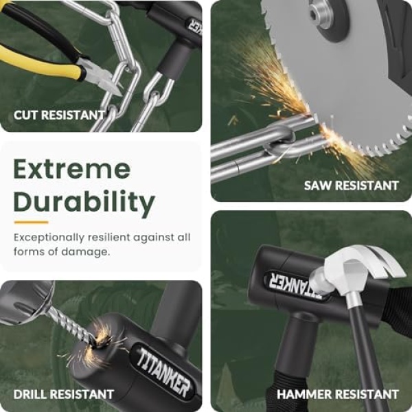 Titanker Bike Chain Lock with Keys, 3.3 Feet Security Heavy Duty Anti-Theft - Image 3