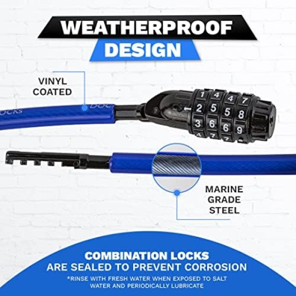 Weatherproof Coiled Security Cable Lock (5ft to 25ft Lengths) - Image 4