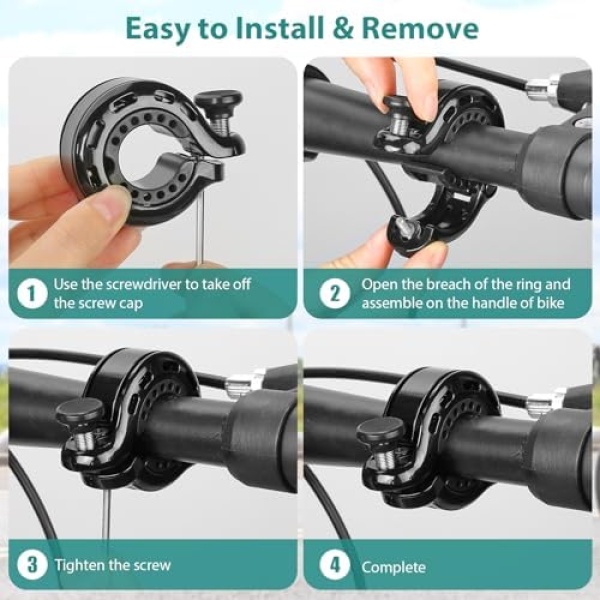 Bike Bell, Aluminum Alloy Bicycle Bells for Adults Kids Max 110 dB, Bike Horn - Image 6