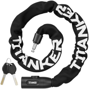 Titanker Heavy Duty Bicycle Lock Chain with Keys - 3 Feet Anti-Theft Lock