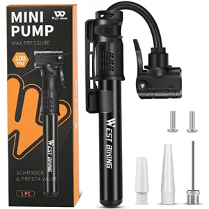 Bicycle Pump Mini Bike Pump - Aluminum Alloy Cycle Pump for Presta & Schrader